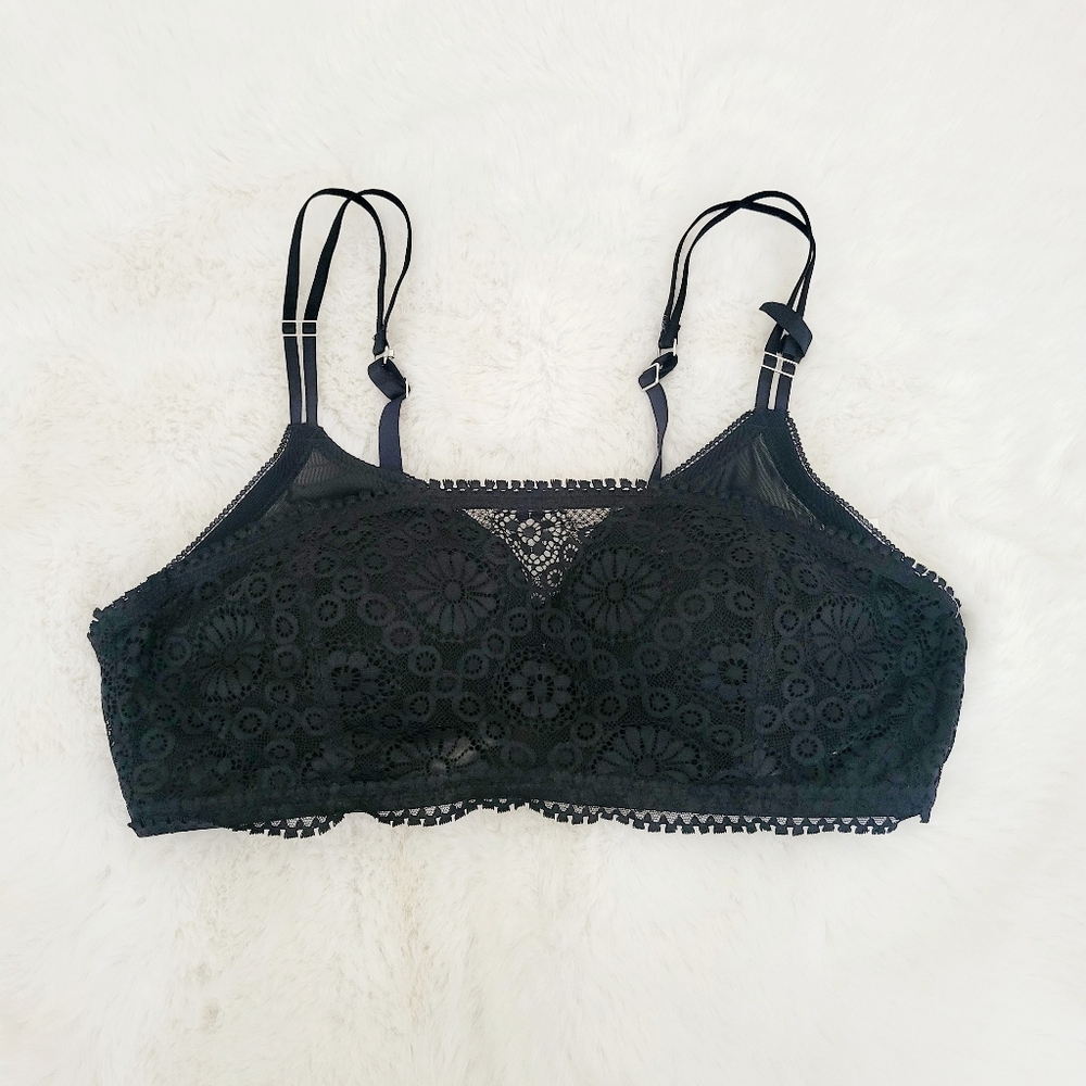 💫AERIE REAL POWER WIRELESS PUSH UP JOY LACE BRA SIZE 38D